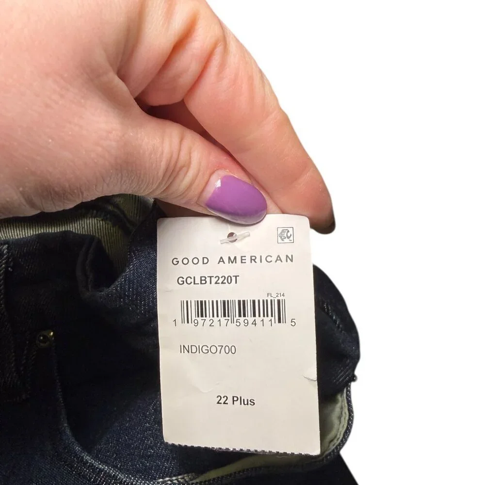 Good American Good Classic Slim Bootcut Jeans High Rise Plus 22 NWT